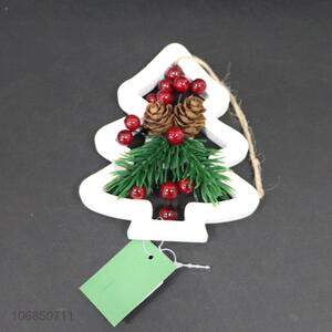 Wholesale Christmas decoration mini wooden tree pendant ornaments
