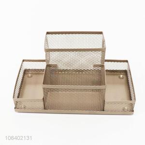 Factory price metal mesh desktop pen holder pen container