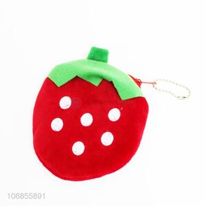 Creative Design Strawberry Shape Children Coin Purse With Zipper