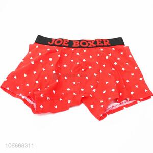New Heart Pattern Red Men's Breathable <em>Underpants</em> Soft Shorts