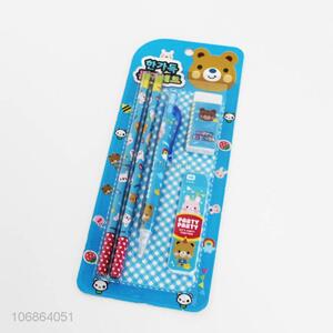 Best selling cartoon bear pencil and eraser set for kids