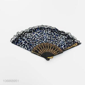 New design creative leopard print folding hand fan