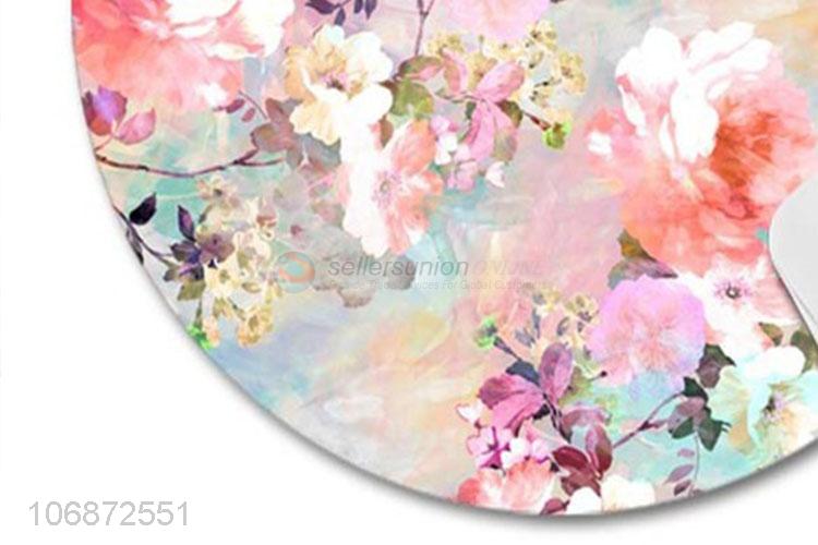 Contracted Design Flowers Pattern Computer Custom Round Gamer Mouse Pad