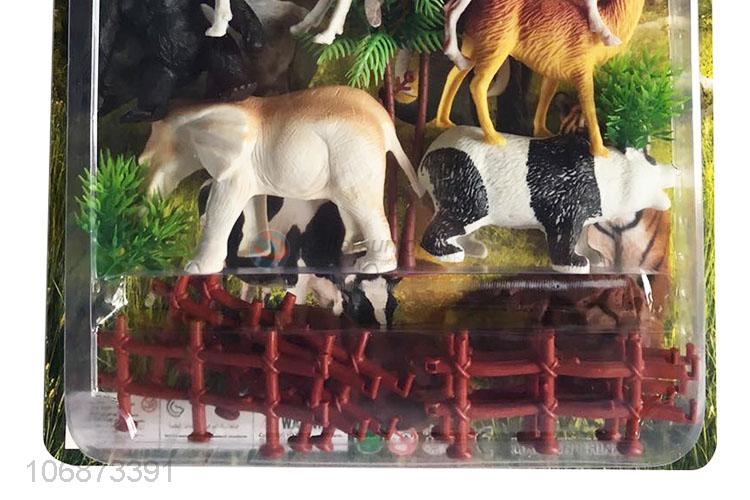Cute Design Plastic Farm Animal Model Toy Set