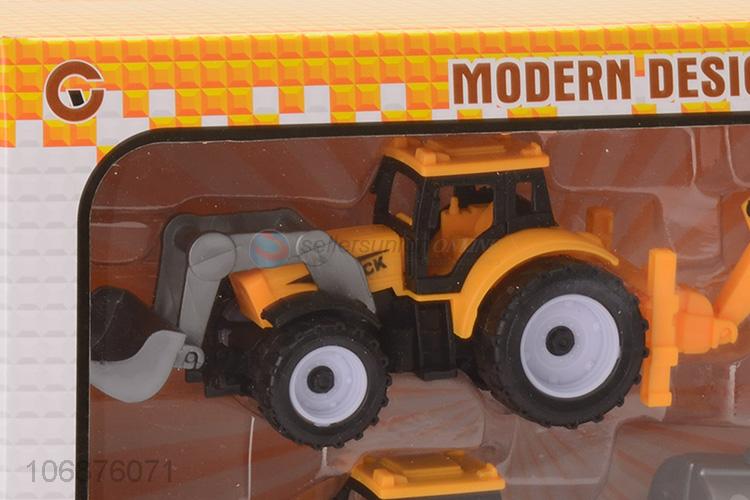 Top Selling Plastic Pull Back Engineering Truck Toy Set Promotional Toys