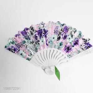Promotional Custom Flowers Printed Plastic Folding Hand Fan
