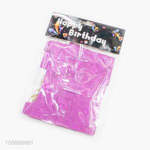 Wholesale happy birthday paper banner flags rose red glitter letter banners