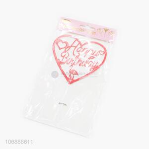 Excellent quality cake decoration laser cut heart shape cake toppers
