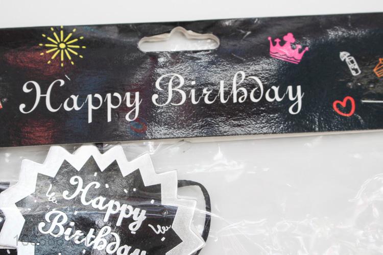 High quality happy birthday printed paper banner flags for decoration