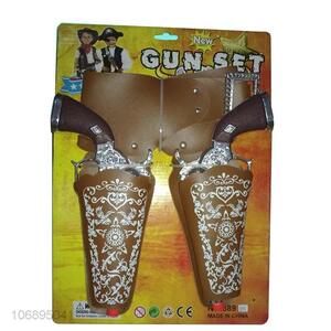 Hot Sale Plating Cowboy Gun And Leather Gun Case Toy Set