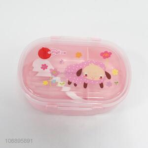 Good Sale Cartoon Pattern Plastic Lunch Box With Spoon