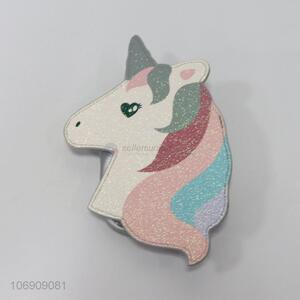 Wholesale creative shiny unicorn head shaped shoulder bag