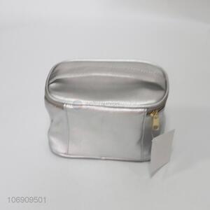 Wholesale trendy portable silver pvc travel cosmetic bag