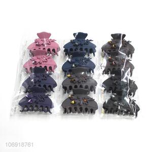 Competitive Price Fancy Hair Accessories  Rhinestones Plastic Hair Claw Clip