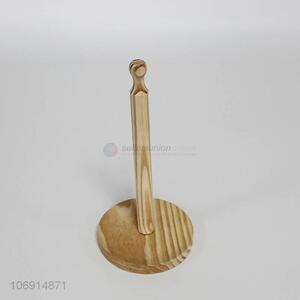 Competitive Price Standing Rack Natural Wooden Tissue Roller Paper Towel Holder