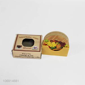 Factory price durable rotproof round bamboo coaster cup mat