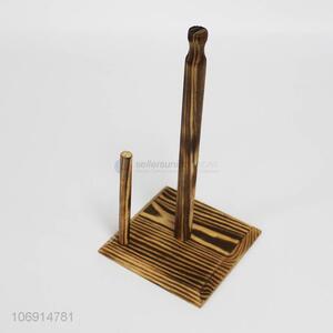 Good Factory Price Natural Wooden Collection Standing Paper Towel Holder