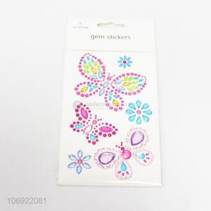 Hot selling decorative butterfly acrylic stone stickers