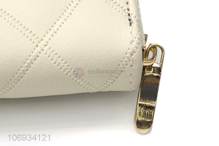 New Design Fashion Ladies Zipper Wallet Leather Long Purse