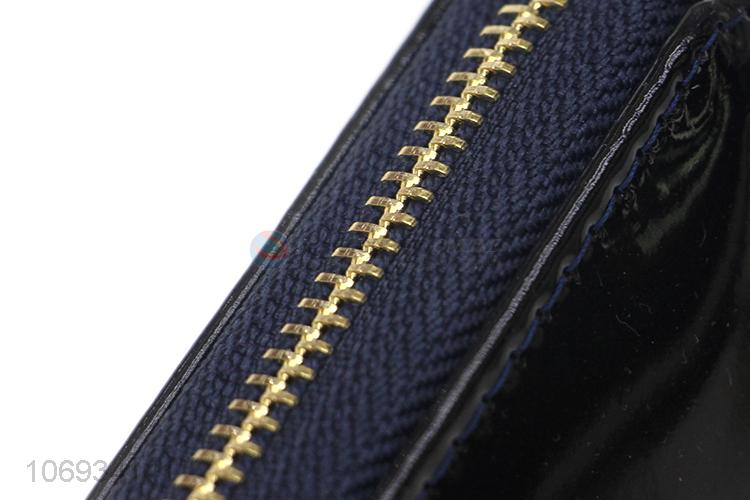 Custom Leather Card Holder Ladies Zipper Long Wallet