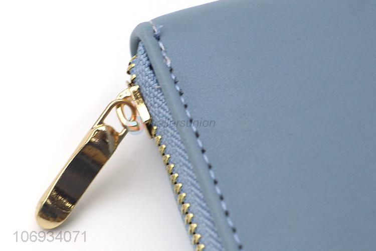 Wholesale Price Portable Leather Purse Fashion Zipper Long Wallet