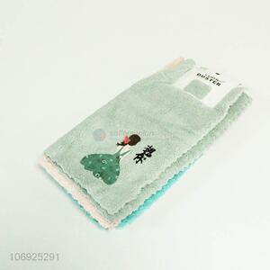 New design beautiful coral fleece cleaning cloth set for kitchen and household use