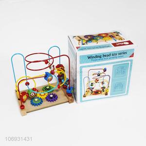 Hot sale educational toy multifunction wooden winding bead game toy