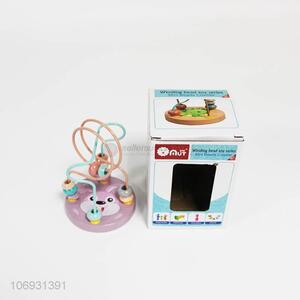 New children safety intelligent educational wooden toys winding bead toy