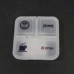 New design portable 4 compartments plastic pill storage case