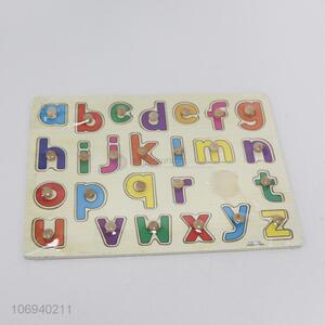 New product early education colorful puzzle english letters learning wooden peg puzzles
