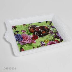 High quality fashion rose and car printed plastic food tray