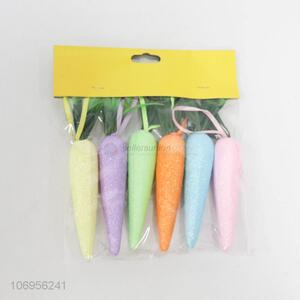 China manufactuer Easter ornaments 6pcs hanging foam Easter carrots