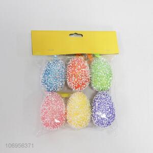 Recent style Easter ornaments 6pcs colorful foam Easter eggs