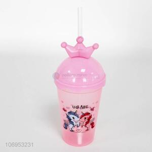 Hot sale summer colorful drinking cups plastic straw cup