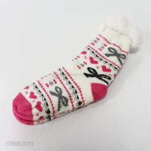 Factory sell ladies fashion winter home indoor plush socks floor socks