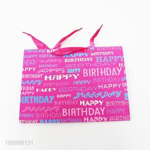 Wholesale fashion happy birthday printed paper gift bag