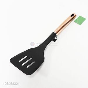 Promotional cooking tool nylon slotted shovel with copper plated stainless steel handle