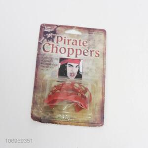Unique design red pirate false <em>teeth</em> <em>Halloween</em> props scare supplies party