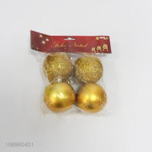 Factory sell festival decoration 4pcs golden Christmas balls