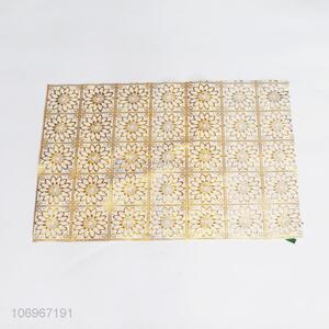 Fancy luxury golden flower embossed pvc placemat for hotel