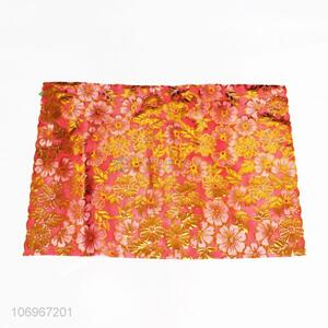 Suitable price fashion flower embossed pvc placemat for restaurant