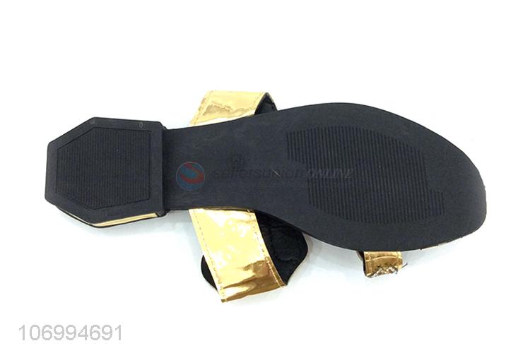 China maker women outdoor colorful rhinestones pu leather thong sippers