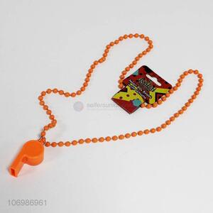 Cheap Price Holiday Party Plastic Beads Necklace with Whistle