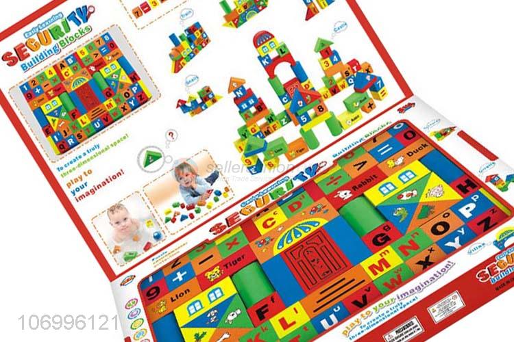 Excellent quality 70pcs colorful wooden building blocks kids intelligence toys