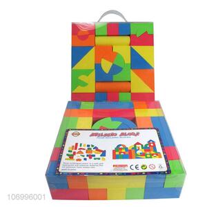 Latest style 66pcs colorful wooden building blocks kids intelligence toys