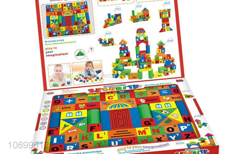 Excellent quality 70pcs colorful wooden building blocks kids intelligence toys