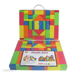 Hot sale 46pcs colorful wooden building blocks kids intelligence toys