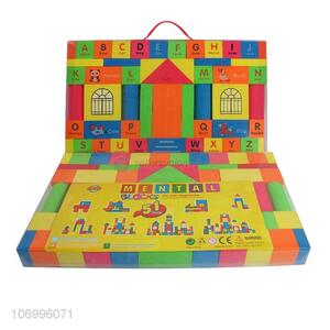 Hot selling 51pcs colorful wooden building blocks toddler educational toys