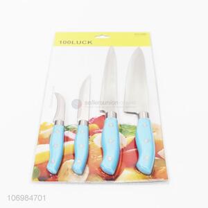 High sales kitchenware 4pcs/set colorful handle kitchen knife