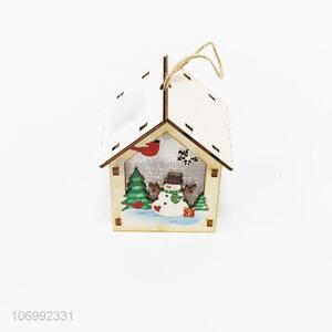 Fashion Christmas Wooden House Decoration Hanging Lamp